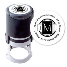 Block Monogram Round Stamper