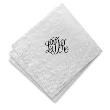 Textured Beverage Napkins - Format 1 & 2 - Monogram