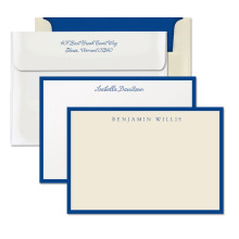Navy Wide Bordered Correspondence Cards