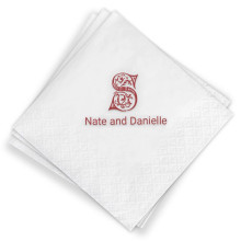 Antique Initial Beverage Napkins