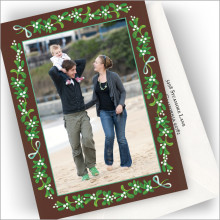 Mistletoe Border Photo Cards - Vertical
