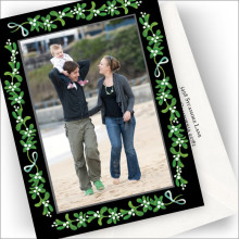 Mistletoe Border Photo Cards - Vertical