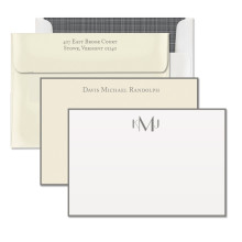 Gray Hand Bordered Correspondence Cards