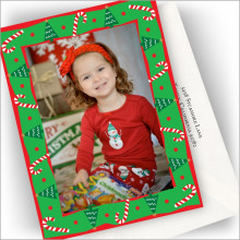 Candy Canes & Trees Photo Cards - Vertical