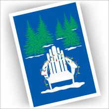 Adirondack Chair with Lights Christmas Cards