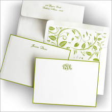 Apple Green Hand Bordered Correspondence Cards