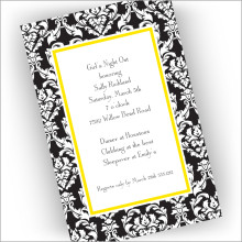 Black Damask Invitations