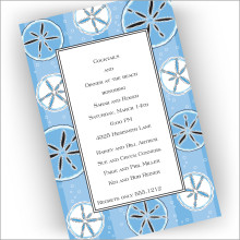 Blue Sand Dollars Invitations