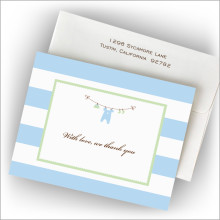 Boy Clothes Line Fold Note - Thank You