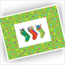 Colorful Stockings Christmas Cards