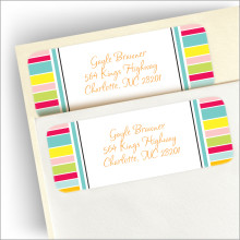 Crazy for Colors Stripes Return Address Labels
