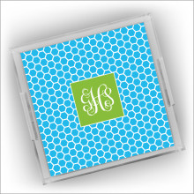 Designer Serving Trays - Small - with Monogram - Honeycomb