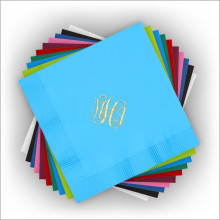 DYO Color Luncheon Napkins - with Monogram - Foil Stamped