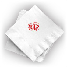 DYO White Luncheon Napkin - with Monogram