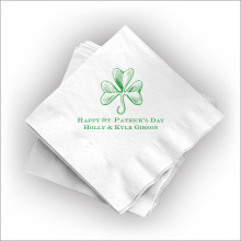 DYO White Beverage Napkin - with Design - St. Patricks
