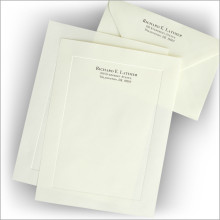 Embossed Border Stationery - Monarch