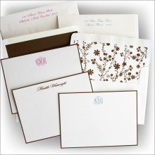 Espresso Hand Bordered Correspondence Cards
