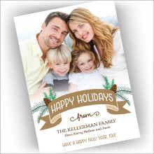 Evergreen Banner Holiday Photocard - Format 1