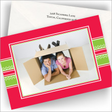 Flowerette Stripe Photo Cards - Horizontal