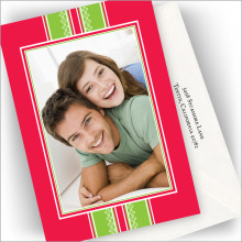 Flowerette Stripe Photo Cards - Vertical