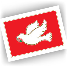 Gold Dove on Red Holiday Cards