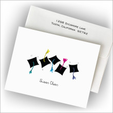 Grad Hats and Hands Fold Notes