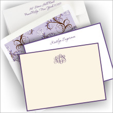 Grape Hand Bordered Correspondence Cards 