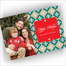 Green Jacquard Photo Cards - Horizontal