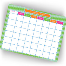 Green Pinstripes Calendar