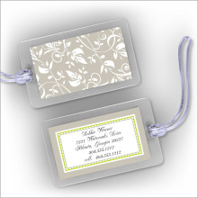 Grey Damask Luggage Tags
