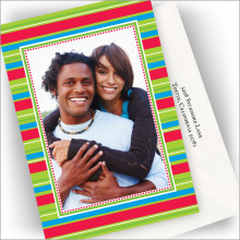 Holiday Prep Stripes Photo Cards - Vertical