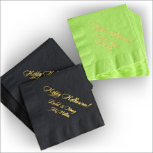 Lime and Black Cocktail Napkin Set