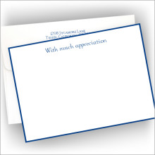 Navy Hand Bordered Correspondence Cards  - Thank You