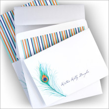 Peacock Quill Notes - Lined Envelopes Included!