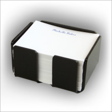 Personalized Memos 4" x 3" and Black Refillable Holders