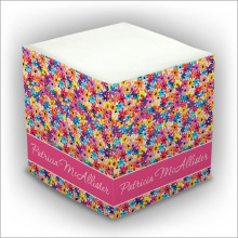 Colorful Floral Self Stick Memo Cube - Style 2