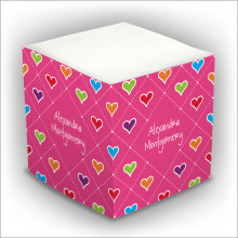 Colorful Hearts Self Stick Memo Cube - Style 24