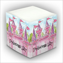 Pink Castle Self Stick Memo Cube - Style 25