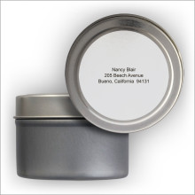 Petite Address Labels Tin - Silver Block
