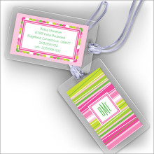 Pink Stripes at a Slant Luggage Tags