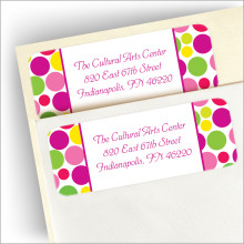 Poppy Wide Stripes Return Address Labels
