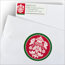 Red Damask Seal & Label Set