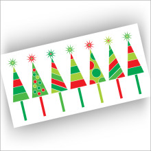Row of Trees Christmas Cards