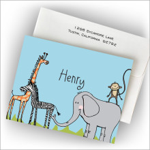 Safari Animals Fold Note
