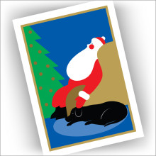Santa's Best Friend Holiday Cards