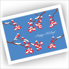 Snow Covered Winterberries Christmas Cards