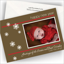 Snowflake New Year Photo Cards