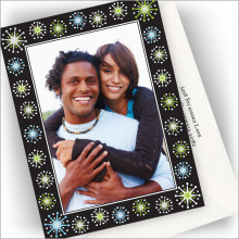 Snowstars on Black Photo Cards - Vertical