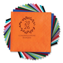 Year Grad Wreath - Letterpress Napkins