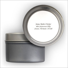 Traditional Address Labels Tin - White Italic
